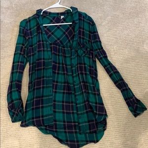 Blue and green flannel